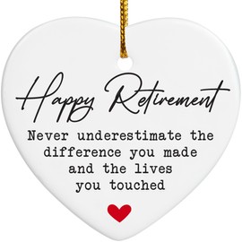Retirement Gifts for Woman, Never Underestimate The Difference You Made and The Lives You Touched Ornament, New Year Gift for Retired Women, Teacher, Nurse, Coworker, Friends