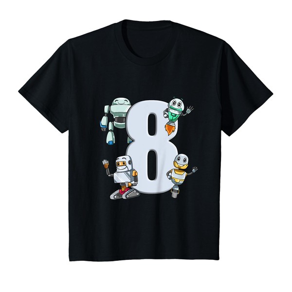 Robots 8th Birthday - Kids Robotic Science Gift T-Shirt