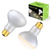 FIVEAGE 100W UVA Reptile Basking Spot Heat Lamp, White Cover