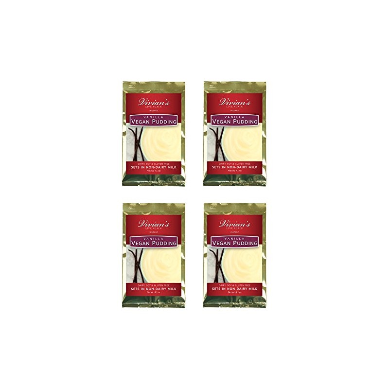 Vegan Creamy Vanilla Pudding by Vivian's Live Again 4pk Dairy