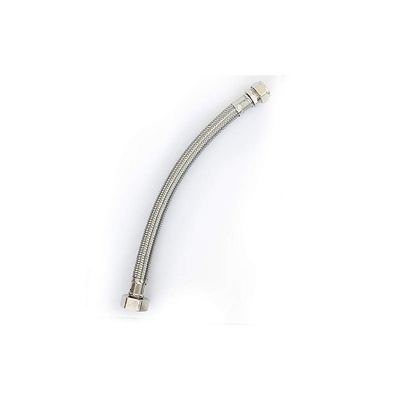 Infun 300mm Silver Flexible Hose for Bath Tap - 15mm