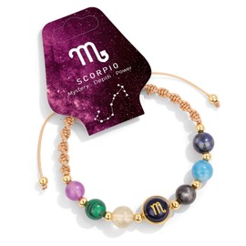 Risyfjew Scorpio Zodiac Crystal Bracelets for Women 12 Constellations Healing Crystal Beads Bracelet Birthday Natural Stone Zodiac Gifts Horoscope Spiritual Bracelet