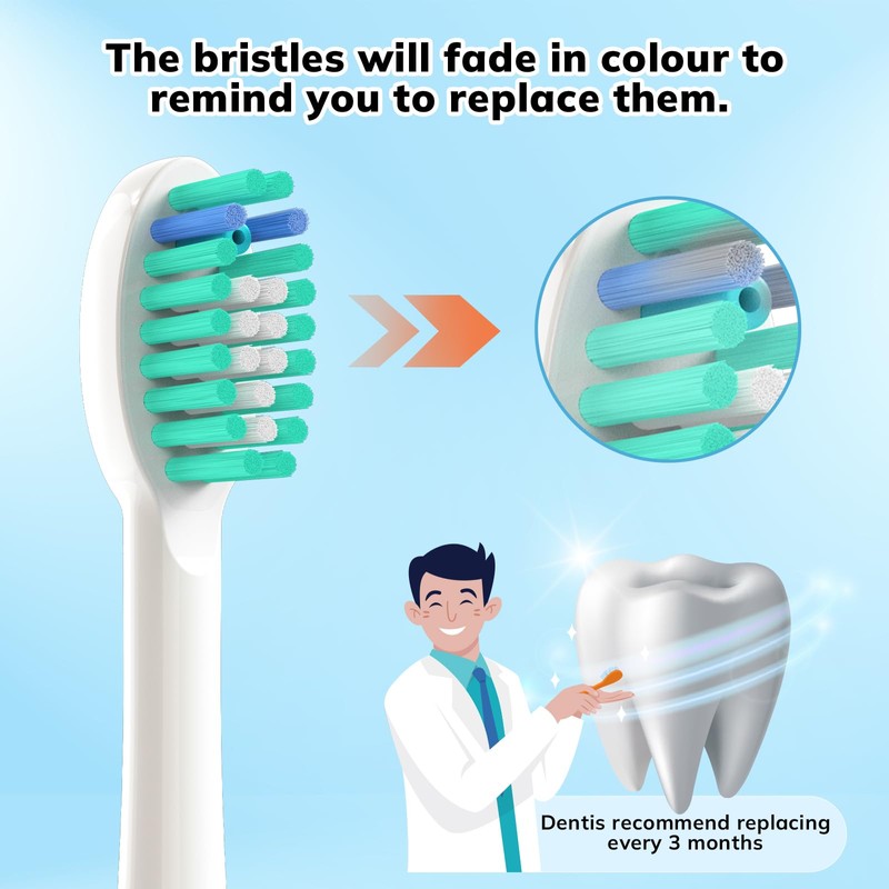 6 Pack Topkitfice Replacement Flossing Toothbrush Heads with Covers Compatible