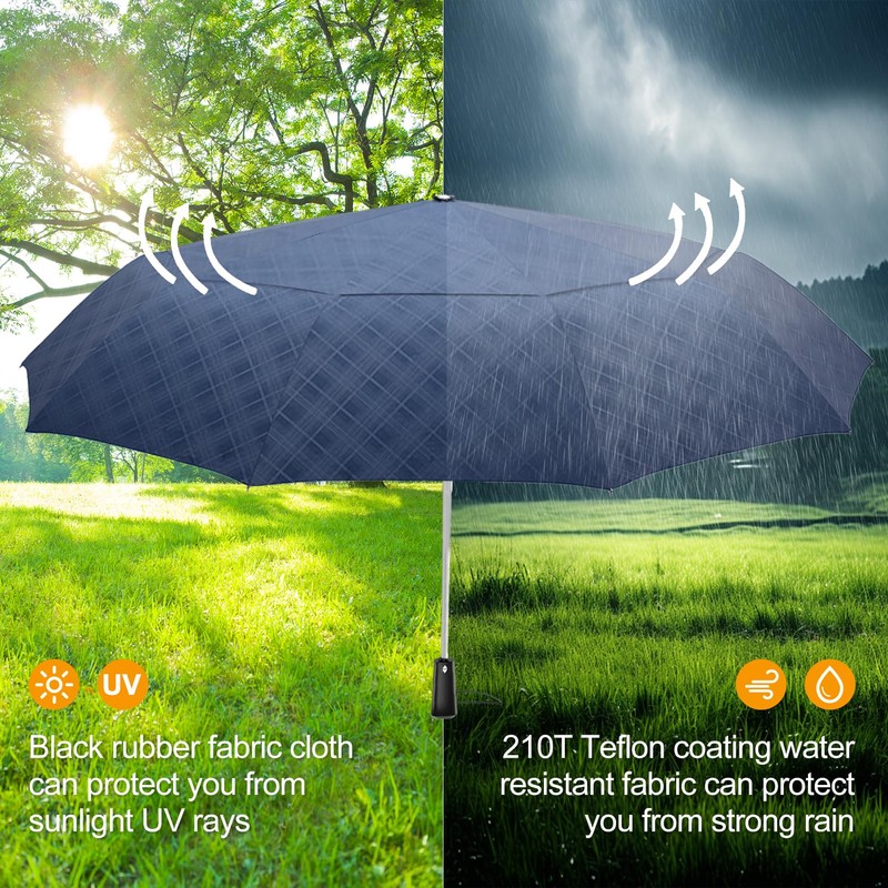 Satol 54 Inch Large Golf Umbrella, Windproof 10 Ribs Automatic