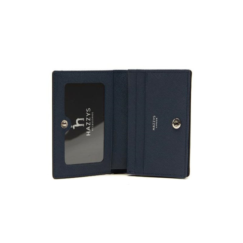 Hazzys (대구신세계)블랙 가죽 퍼피로고 라인배색 2단 카드지갑 HJHO5E457BK (Daegu Shinsegae)