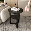 JESONVID Round End Table with Storage Shelf, 19.29in Circel Accent