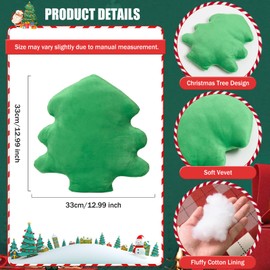 CESTAME 1 Pcs Christmas Tree Throw Pillow Christmas Throw Pillows Soft Christmas Tree Shaped Cushion Stuffed Cute Tree Throw Pillow Decorative Pillow for Home Bedroom Home Couch Decorations(Green)
