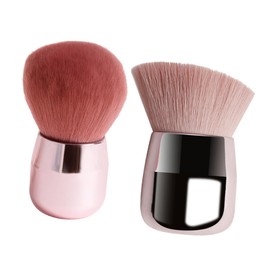 Minkissy 2sets Artificial Fiber Makeup Brush Blush Brush Portable Comfortable Grip for Natural Makeup Look 2pcs*2