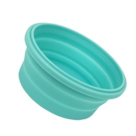 Collapsible Bowl Silicone Collapsible Container Food Storage Containers Collapsible Camping Bowl for Travel Camping Hiking with Airtight Plastic Lids and 2Pack Silicone Dish Sponges- Blue, 350ml