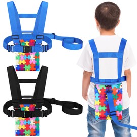 Kanayu 2 Pcs Safety Harness Leash for Special Needs Child Walking Harness for Kids Older with Handle Pouch for Autism Adhd(8-12 Years)