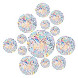 Mivanta Pack of 13 Anti-Collision Stickers for Window Birds, Round Stickers to Prevent Window Strikes for Birds, Colourful Prism Window Stickers for Protecting Birds from Glass