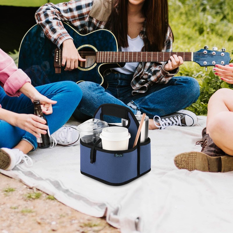 Beautyflier Reusable Insulated Coffee Cup Carrier, Portable Drink Holder with