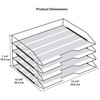 Acrimet Stackable Letter Tray 4 Tier Side Load Plastic Desktop