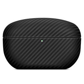 Haobobro Carbon Fibre Texture Leather Case for WF-1000XM5, Handmade WF 1000XM5 Leather Case, Shockproof WF-1000XM5 Leather Case, WF-1000XM5 Protective Leather Case - Black