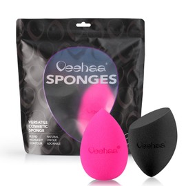 Veehaa 2PCS Makeup Sponge Set, Latex Free Makeup Blender for foundation, Makeup Sponges egg shaped, Makeup Sponges for all areas