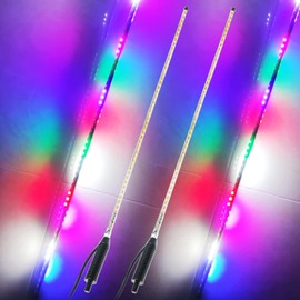 HAISECA 2Pcs LED Whip Lights,3.4FT RGB 270° Auto Strobe LED Whip Light for ATV UTV RZR Off-Road Truck Boat Can-am,DC12V.