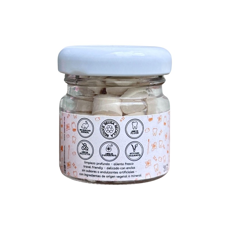 TeethTab Pasta Dental en Tabletas sin flúor Tropical 20g Mini