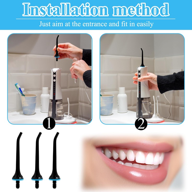 3 PCS Water Flosser Replacement Jet Tips Compatible with Nicwell,