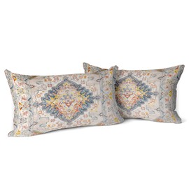 Snylcce Boho Floral Wurf Kissenbezug 30x50 cm Set von 2 Böhmische Vintage Blumen Kissenbezüge Samt Doppelseitiger Druck Dekorative Kissenbezüge für Wohnzimmer Schlafzimmer Sofa Home Decor (Latte)