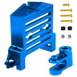 Vgoohobby Aluminum Alloy Standard Servo Mount Servo Adapter Bracket w/Servo Horn Compatible with Traxxas 1/5 X-Maxx 6S 8S RC Truck (Blue)