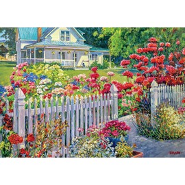 Buffalo Games - John Burrow - Fenceline Garden - 500 Piece Jigsaw Puzzle for Adults Challenging Puzzle Perfect for Game Nights - Finished Puzzle Size is 21.25 x 15.00