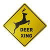 BTHUKO "Deer Xing" Crossing Sign, Animal Deer Crossing Aluminum Metal