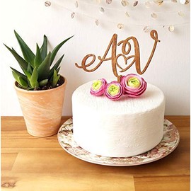 Tortenstecker personalisiert mit Buchstaben Hochzeit Cake topper Kuchendeckel Tortenfigur