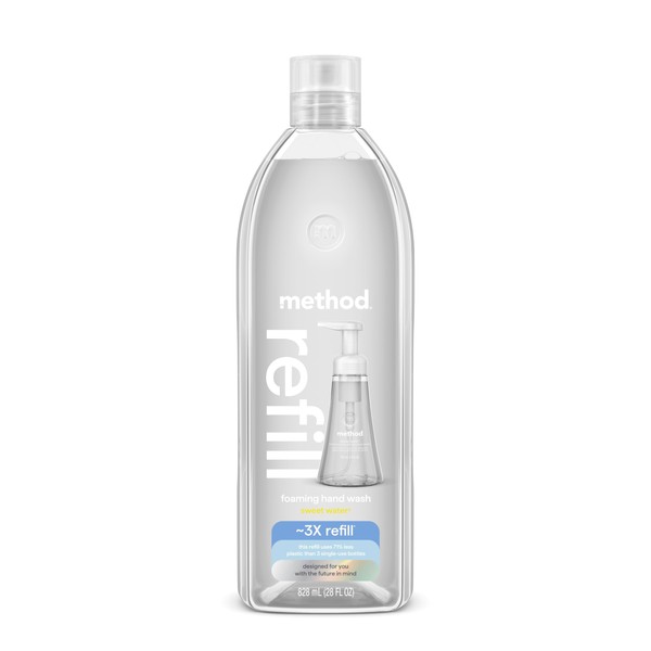 Method Method Foaming Hand Soap, Refill, Sweet Water, Recyclable Bottle,