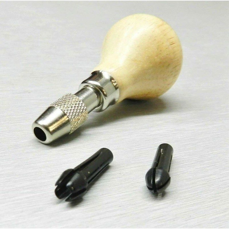 JTS Hand Chuck Wooden Pear Wood Handle Pin Vise Tool