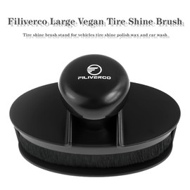 Filiverco Car Tire Shine Applicator, Automotive Tire Shine Brush, Auto Tire Dressing Applicator Brush for Auto Detailing & Car Wash Kit, with Stand (2pcs, Black)