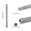sourcing map 4pcs Hex Nut Driver Drill Bit 1/4" 6-Point