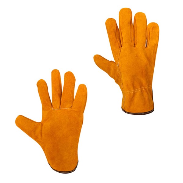 Angoily 1 Pair Insulation Gloves High Temperature Gloves Leather Gauntlet Protective Gloves Welding Gloves Multipurpose Gloves Cowhide Gloves Leather Gloves Suede Leather Multifunction
