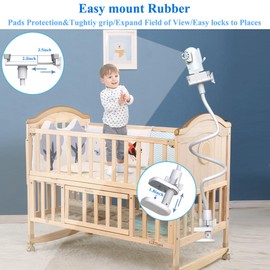 Derebir Baby Camera Mount Flexible Baby Monitor Holder Shelf Compatible with Infant Optics DXR-8 and DXR-8 PRO Baby Monitor,Baby Monitor Camera Holder More Safety(33.8 inch/Camera Not Included)