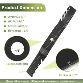 Keycci UC22008 Mulching Mower Blades Fit for John Dee re Z335E Z335M Z345M Z345R X350 X354 X370, UC22008 Mower Blades Compatible with John Dee re 42" Mower Deck, Replaces M170642, 2 Pack