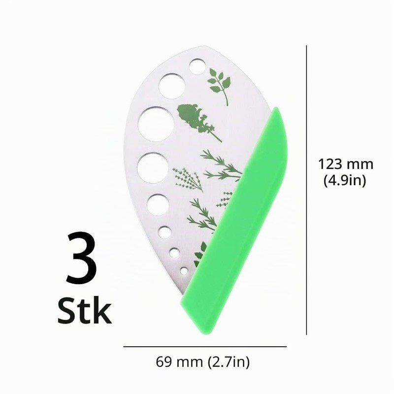 Pack of 3 Stainless Steel Herb Cutter Wire Stripper 9