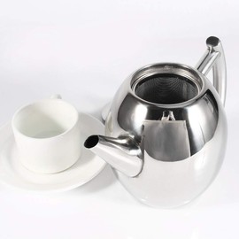 Stainless Steel Tea Kettle Teapot 1L Zerone Stainless Steel Tea Maker with Infuser Stainless Steel Teapot Stainless Steel Teapot Stainless Steel Teapot 1L with Filter for Restaurant Hotel (1L)