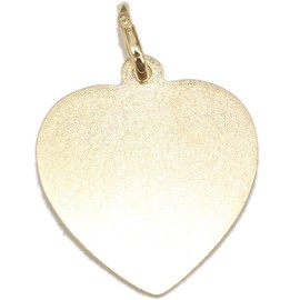 Pendant Heart Genuine 333 Gold with Engraving Matte Yellow Gold Engraving Plate, Yellow Gold