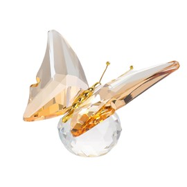 Movdyka Crystal and Metal Golden Flying Butterfly Gifts for Women on Birthday Christmas, Collectible Animals Figurine Ornament for Home Decor Paperweight Statue
