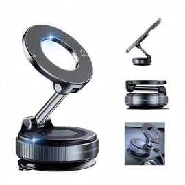 Oinstort 2025 Upgraded Vacuum Magnetic Car Phone Holder - Improved Grip, 360° Rotation, Super Magnet & Versatile Use