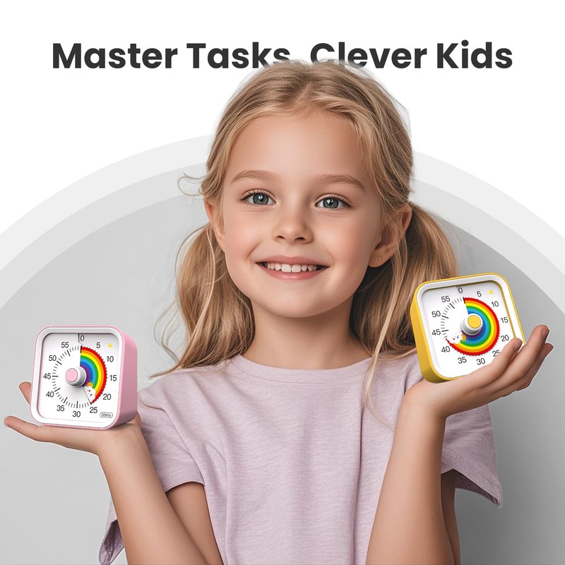 InfPokid Visual Timer for Kids with Pause Function, Cute Silent