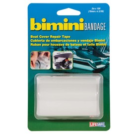 Life Safe Bimini Bandage Waterproof Repair Tape, RV and Marine, Repairs Rips, Tears & Punctures to Sails, Fabrics & Bimini Covers, Transparent, 3 inch X 15 ft, RE3868