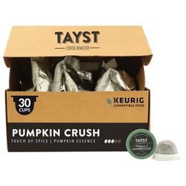 Tayst Coffee Pods, Pumpkin Crush Medium Roast, K Cups Compatible with Keurig Coffee Maker, Sustainable Single Serve, Pack of 30