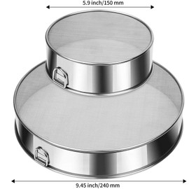 Flour Sifter, Flour Sifter for Baking, Fine Mesh Sifter, Flour Sieve Fine Mesh, 60 Mesh Sieve 304 Stainless Steel Round Sifter for Baking Straining Powdering 15cm 18cm 20cm