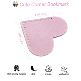 12 PCS Leather Bookmarks for Women with Heart Shape, Cute Corner Bookmark, Book Accessories for Reading Lovers, Book Markers for Women, Bookmarks for Book Lovers by HNQCPCVU (12PCS Heart)