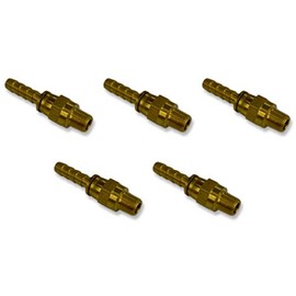 EDGE INDUSTRIAL 1/4" Hose ID to 1/8" Male NPT MNPT Brass Swivel Connector Fuel/AIR/Water/Oil/Gas/WOG (Qty 05)