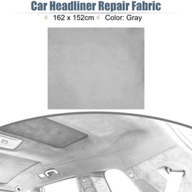 X AUTOHAUX Suede Headliner Fabric 64" Length x 60" Width Foam Backed for Car Truck RV SUV Interior Trim Protect Aging Broken Faded DIY Repair Replacement Gray