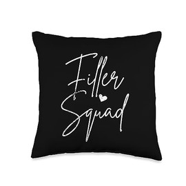 Filler Squad Medical Spa Injection Quote Vintage Squad Med Spa Nurse Injector Lip Filler Throw Pillow, 16x16, Multicolor