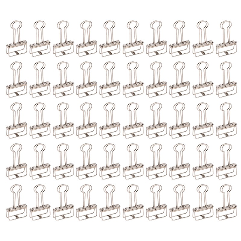 50Pcs Metal Hollow Binder Clips Multipurpose Durable Paper Clamps for
