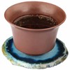 Shanxing Blue Agate Slice Geode Stone Coasters for Drinks and