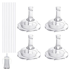 Replacement Straw Kit Compatible with Grosmimi Stage 2, Soft Silicone, No Spill 4Pcs